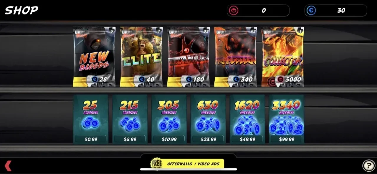Urban Rivals paywall screen