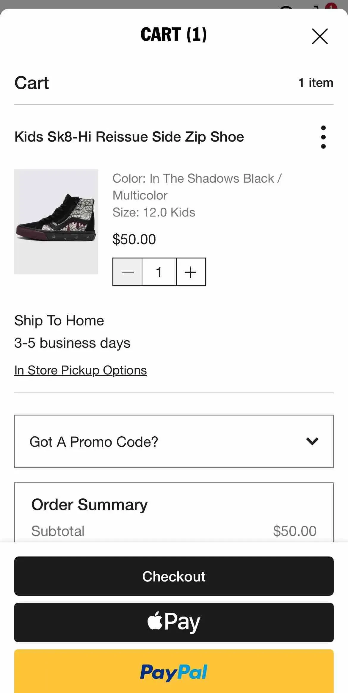 Vans Family paywall screen