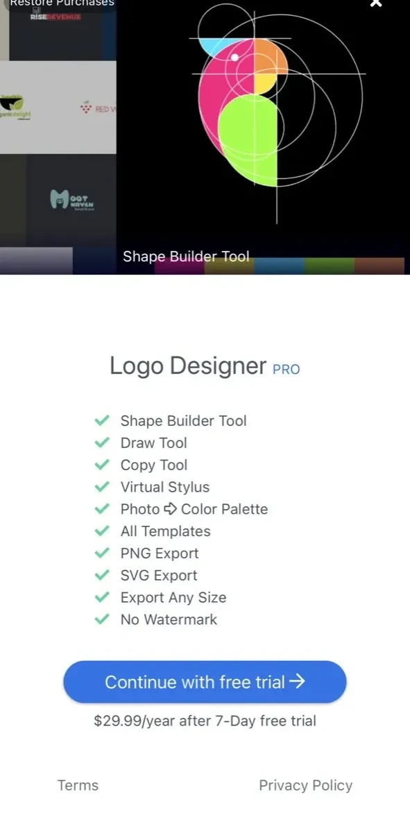Vector Drawing paywall screen