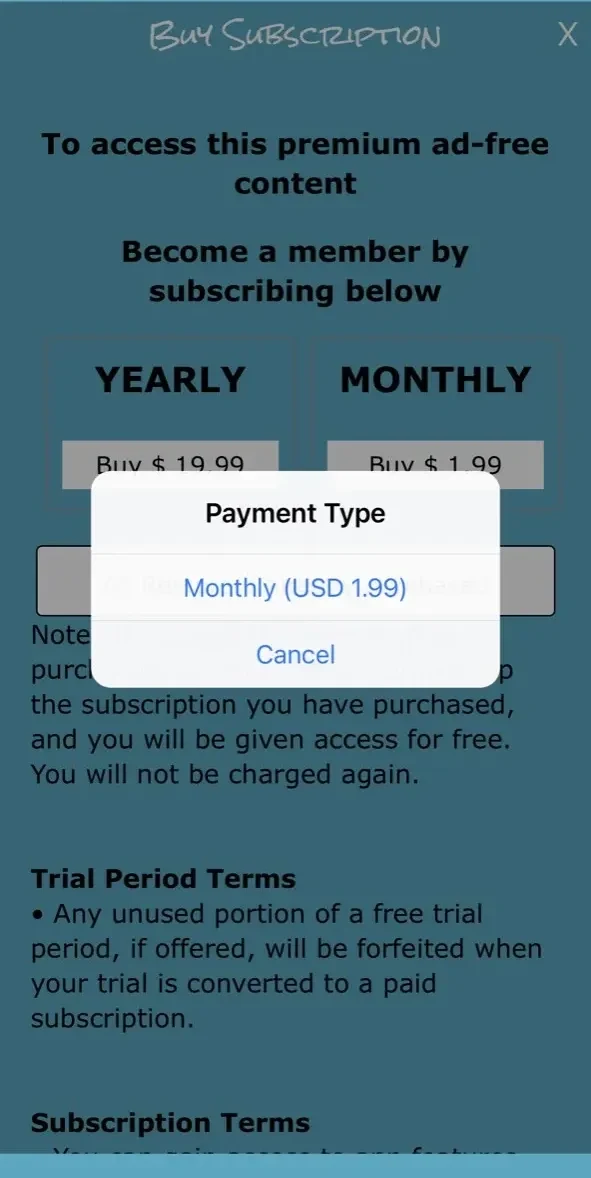 VeggL paywall screen