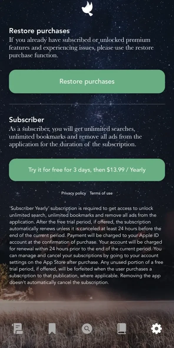 Verse of the Day paywall screen