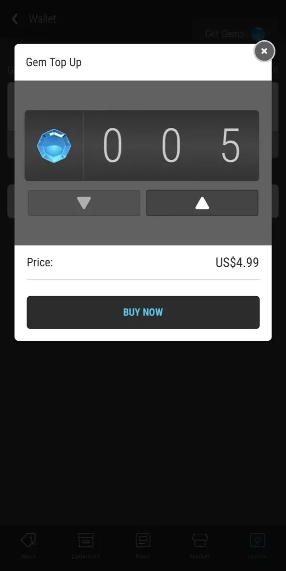 VeVe Collectibles paywall screen
