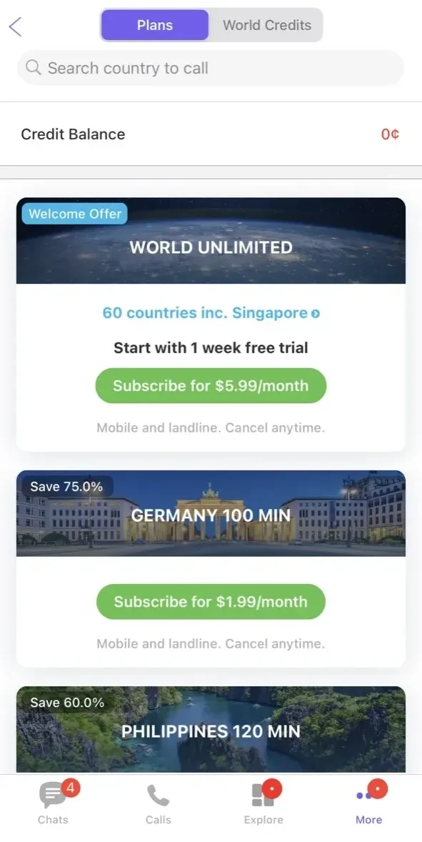 Rakuten Viber Messenger paywall screen