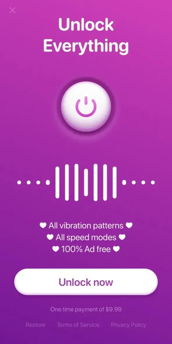 Vibrator paywall screen