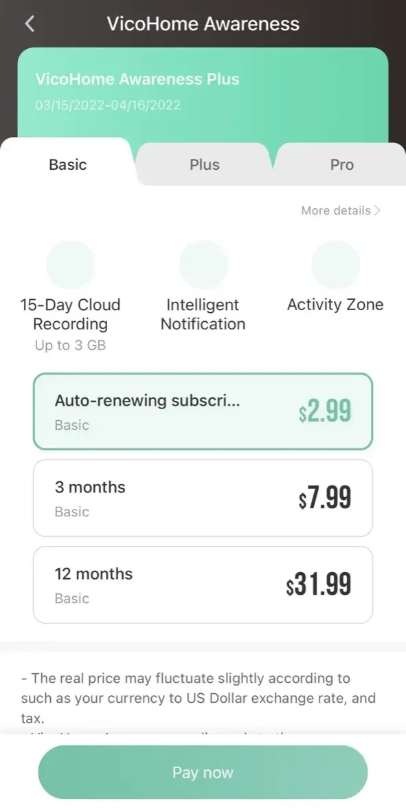 VicoHome paywall screen