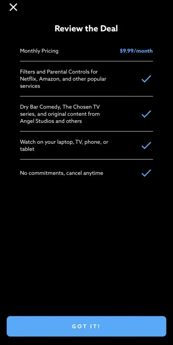 VidAngel paywall screen