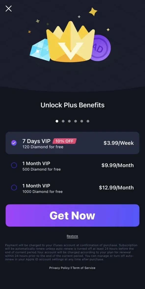 video chat with stranger 1on1 paywall screen