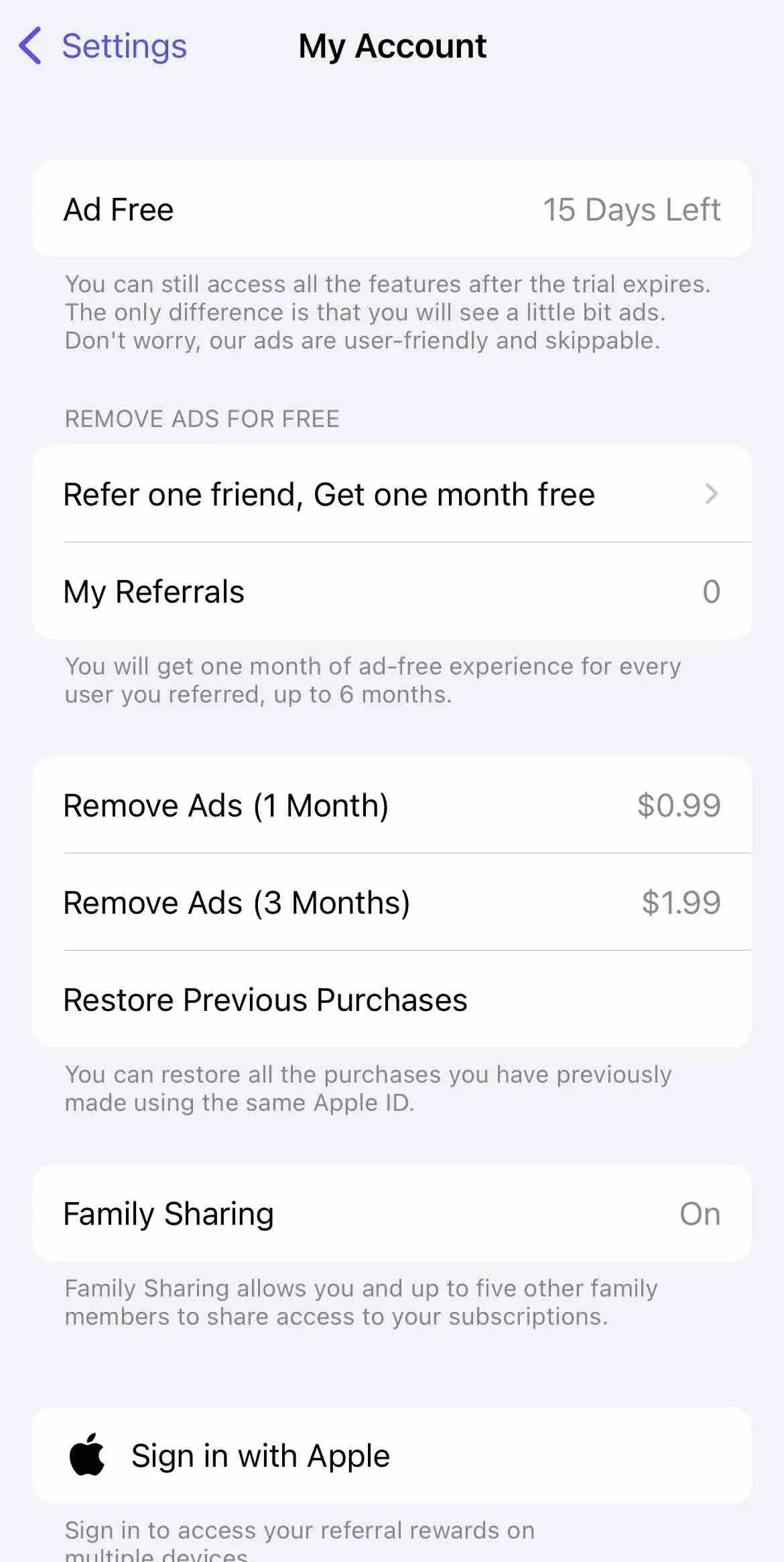 Video Lite paywall screen