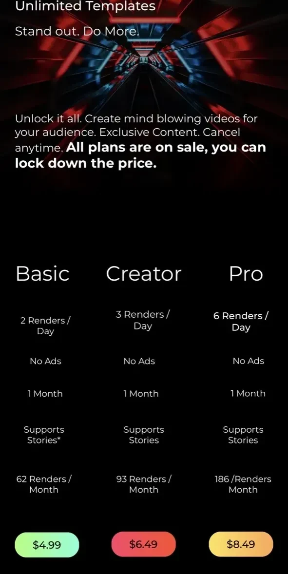 Videoblast 2 paywall screen