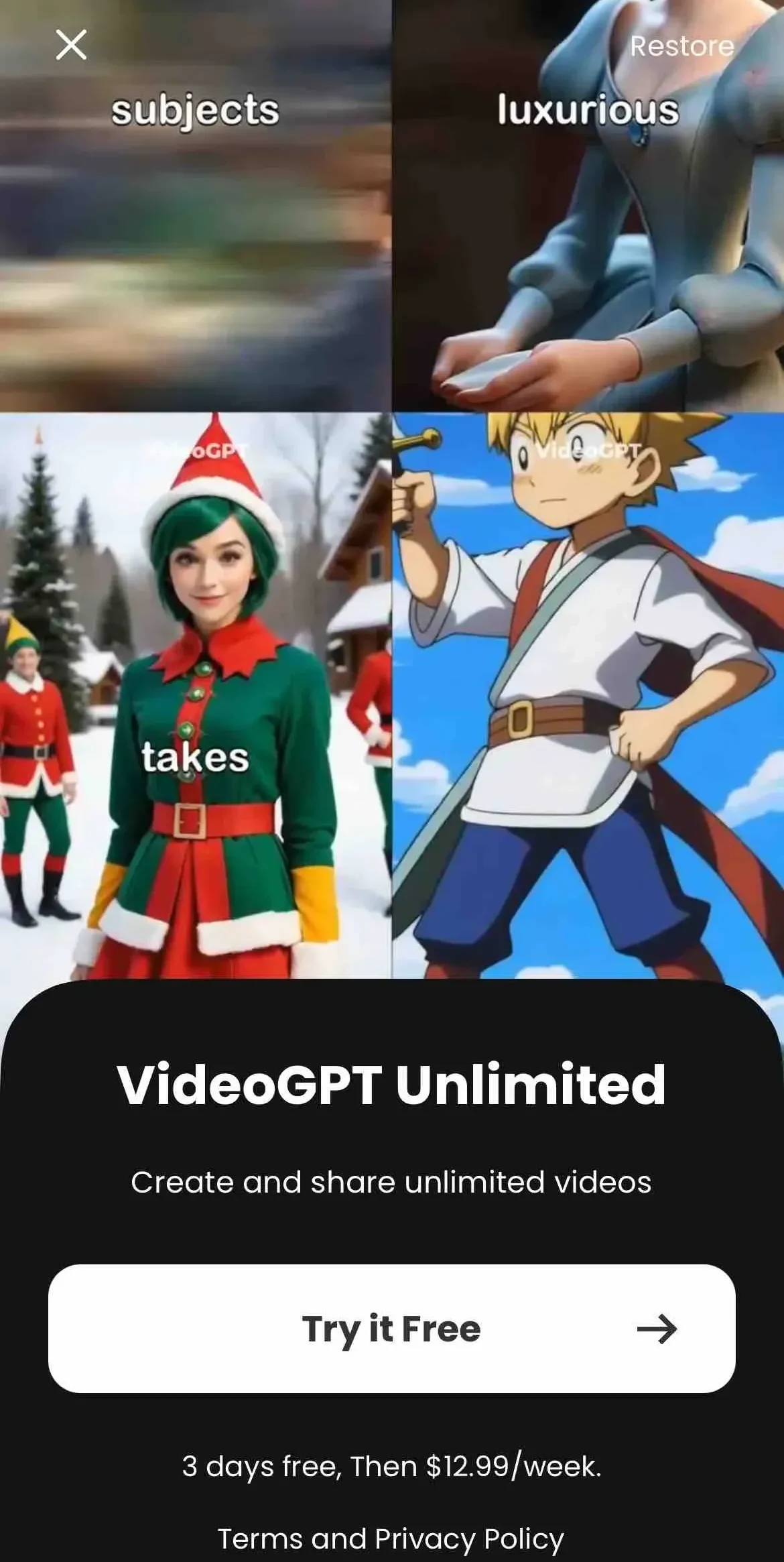 VideoGPT paywall screen