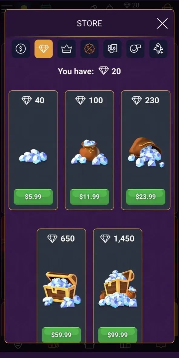 VIP Spades paywall screen
