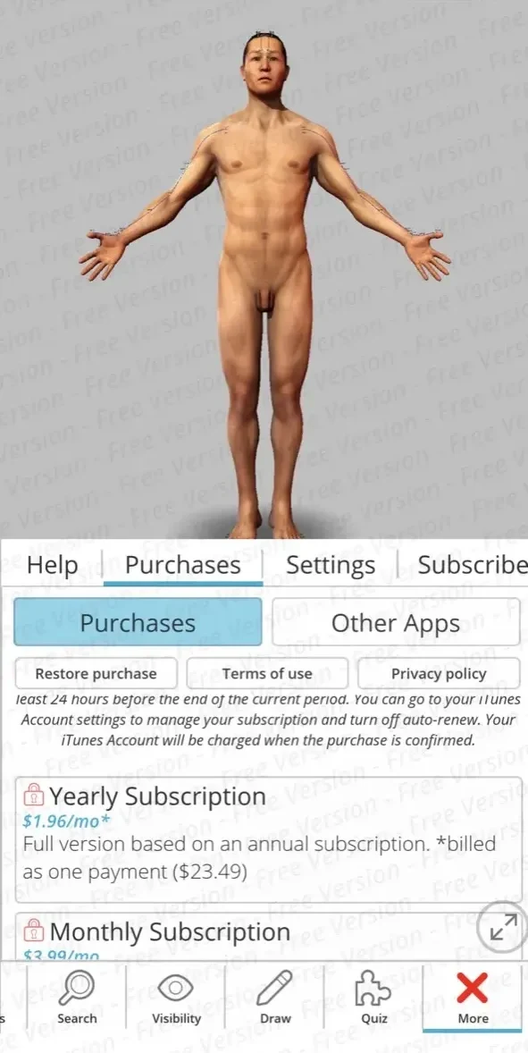 Visual Acupuncture 3D paywall screen