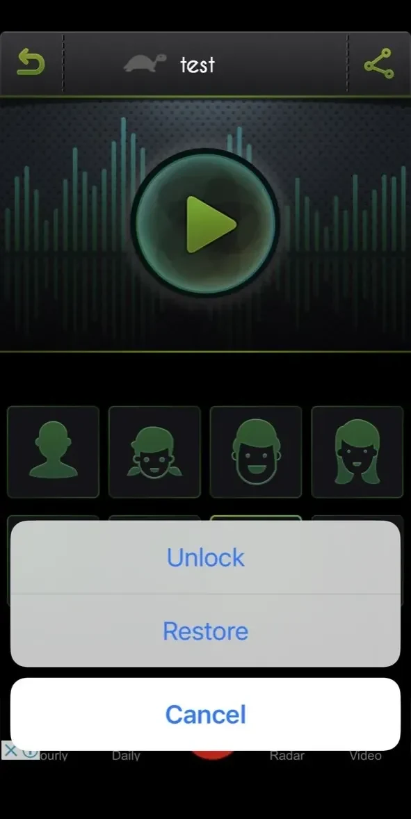 Voice Changer paywall screen