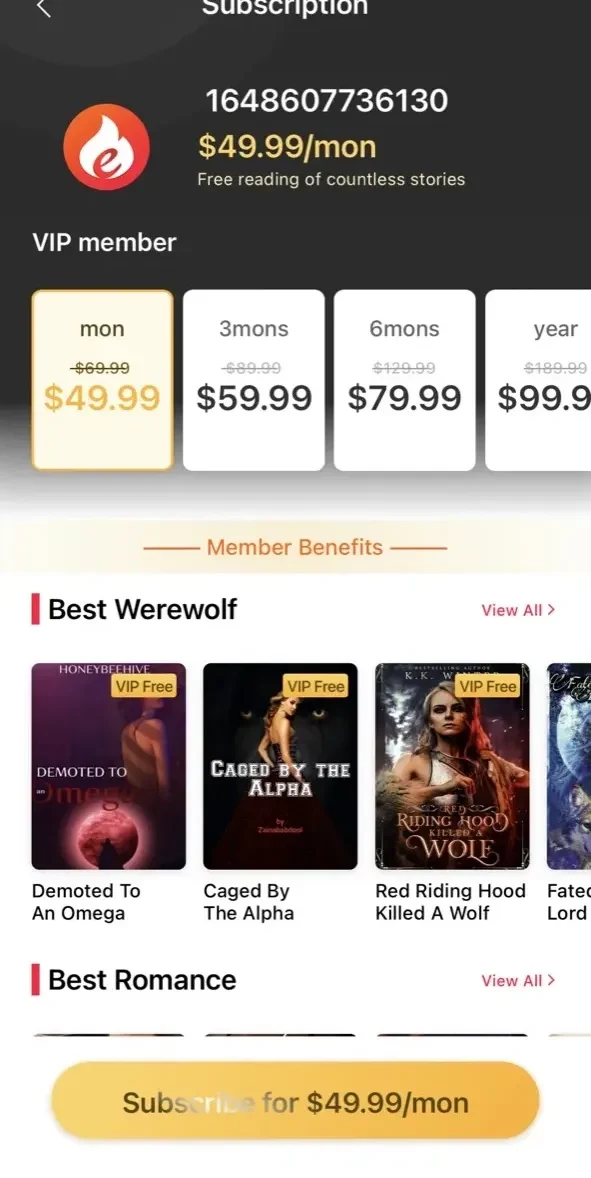VolcanoEbook paywall screen