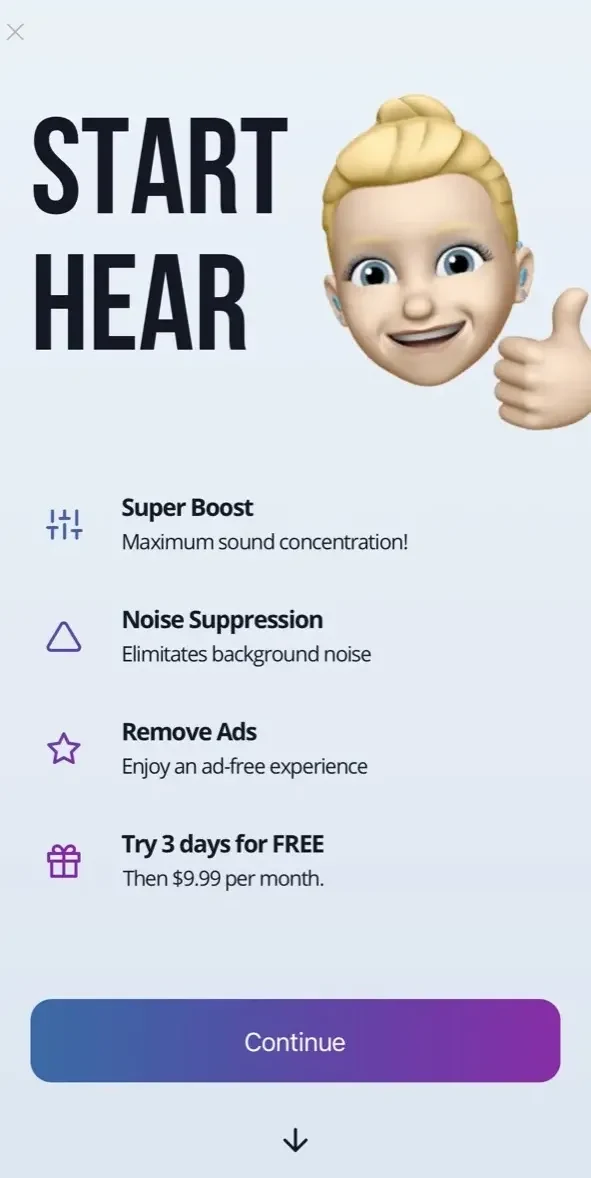 Volume Boost paywall screen
