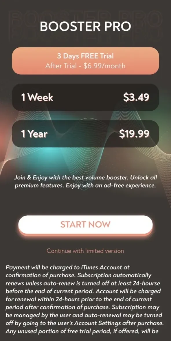 Amp paywall screen