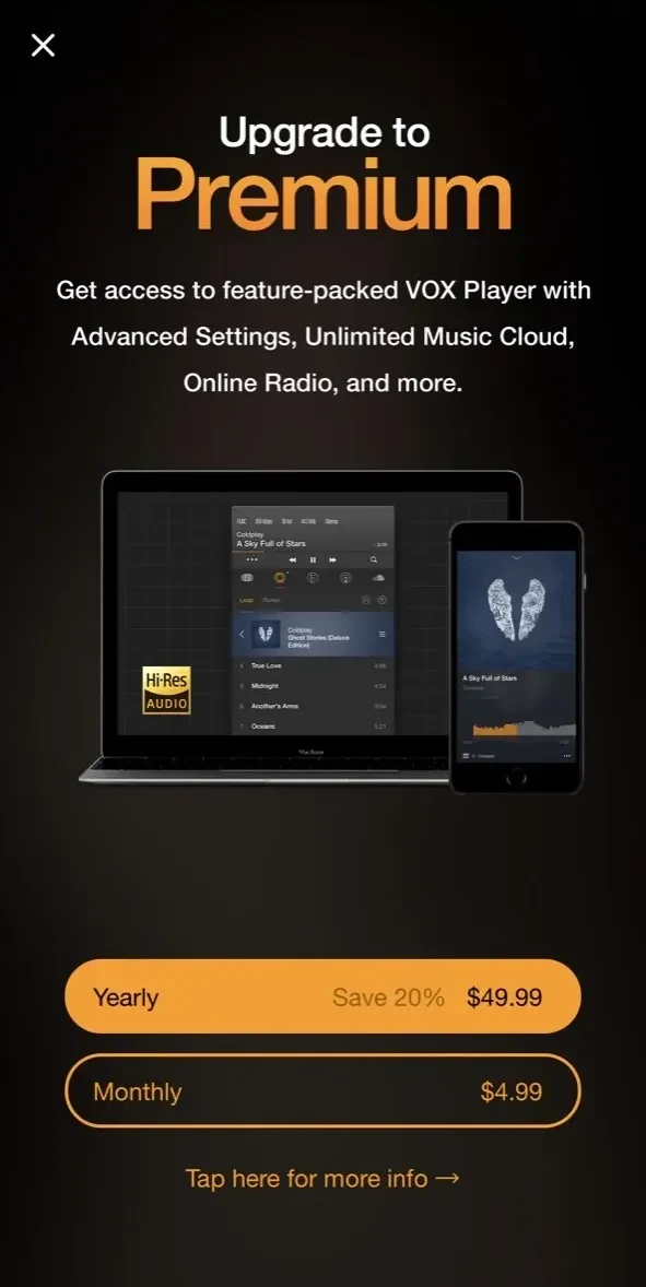 VOX paywall screen