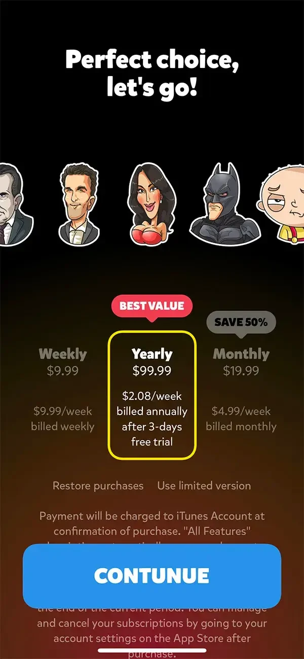 VoxBox paywall screen