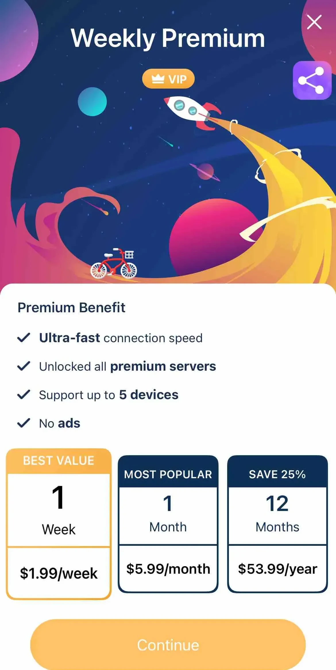 VPN paywall screen