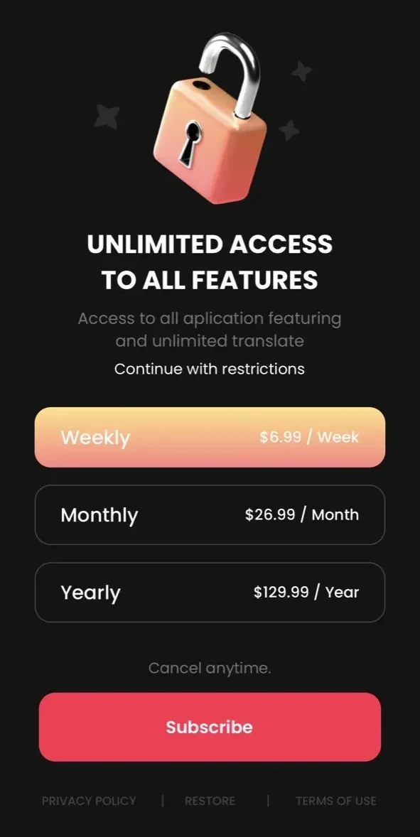 VPN Guard paywall screen