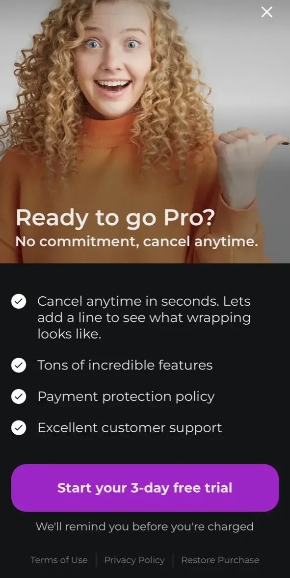 WaCo paywall screen