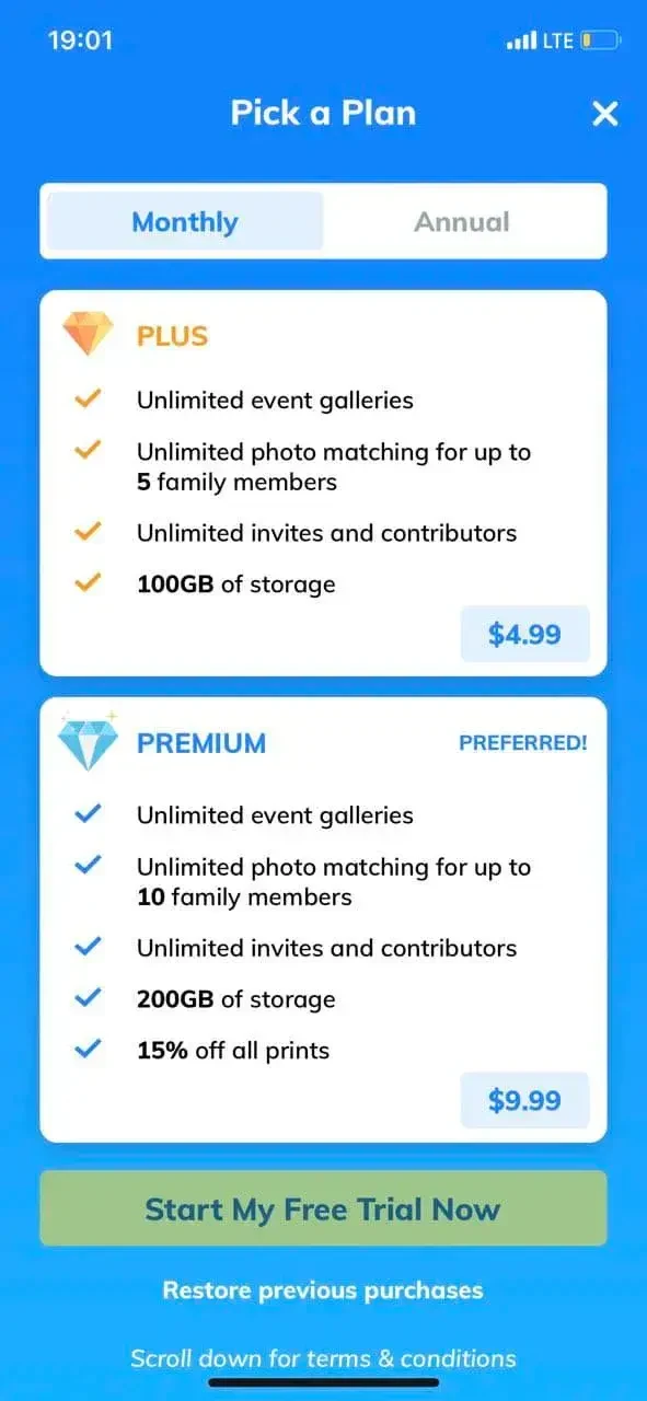 Waldo paywall screen