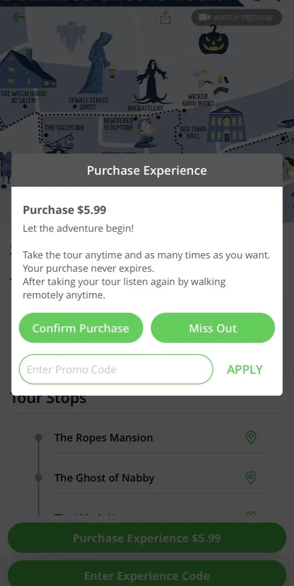 WalknTours paywall screen