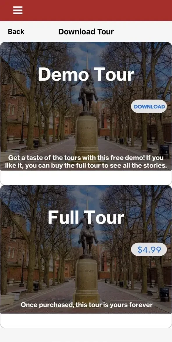 Washington DC Scavenger Hunt paywall screen