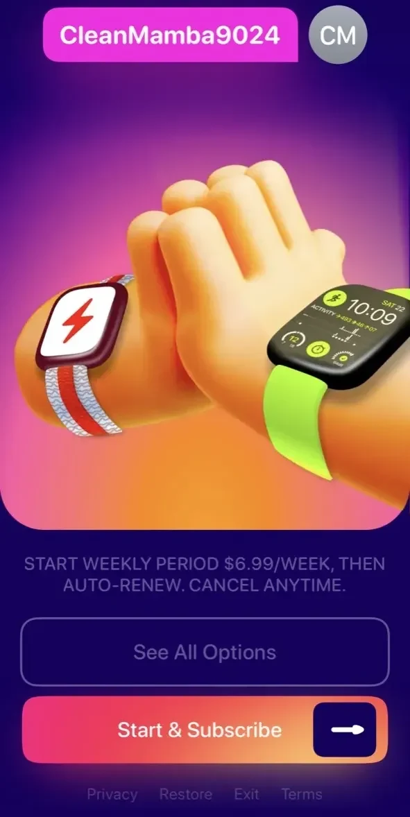 Watch Faces Gallery paywall screen