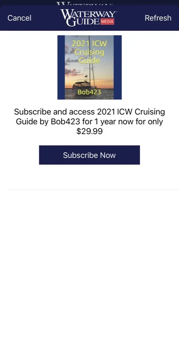 Waterway Guide paywall screen