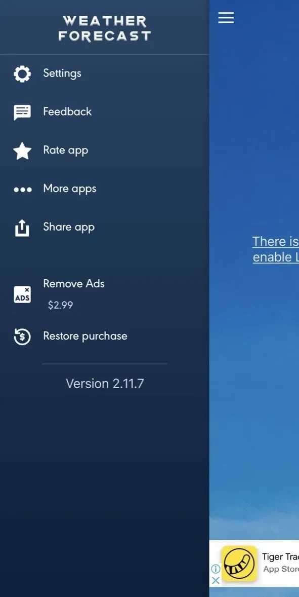 Weather paywall screen