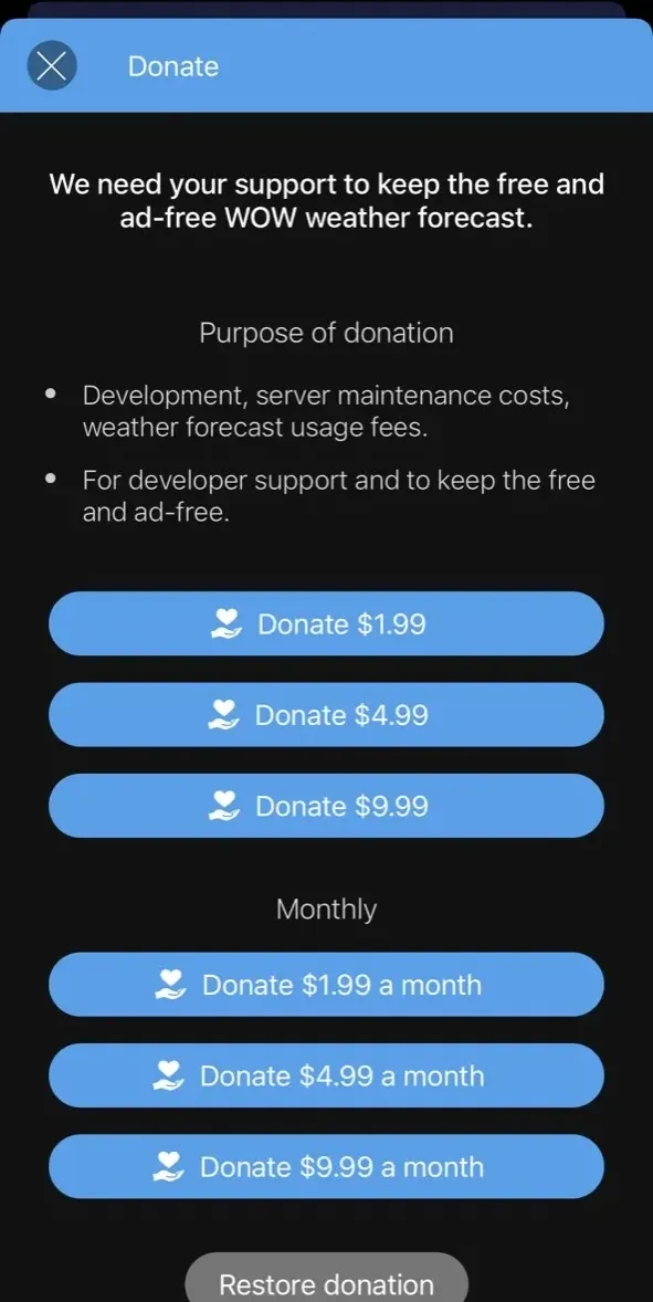 Weather & Widget paywall screen