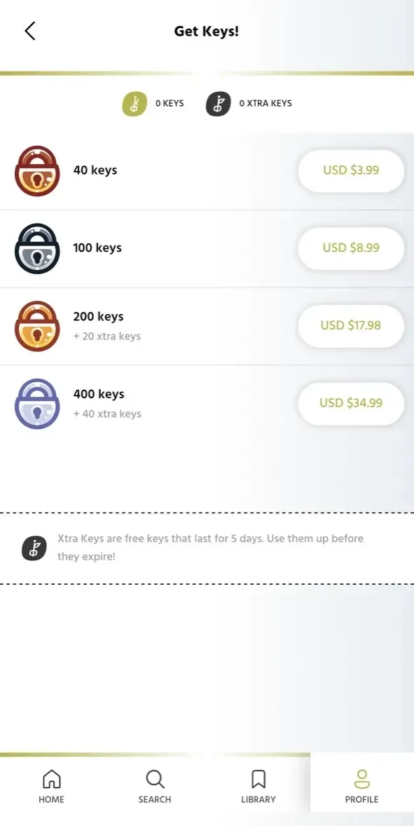 Comikey paywall screen