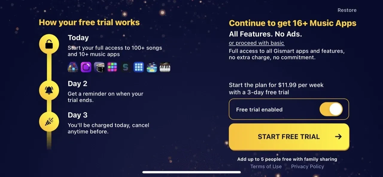 WeDrum paywall screen