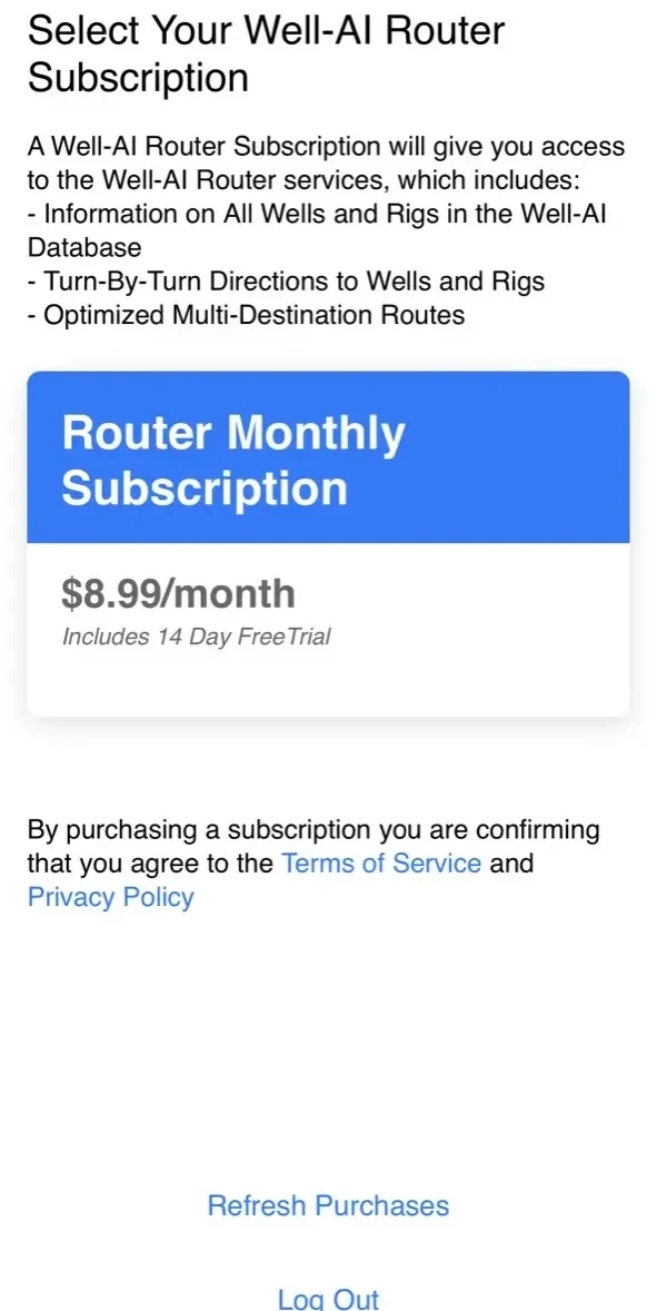 Well paywall screen