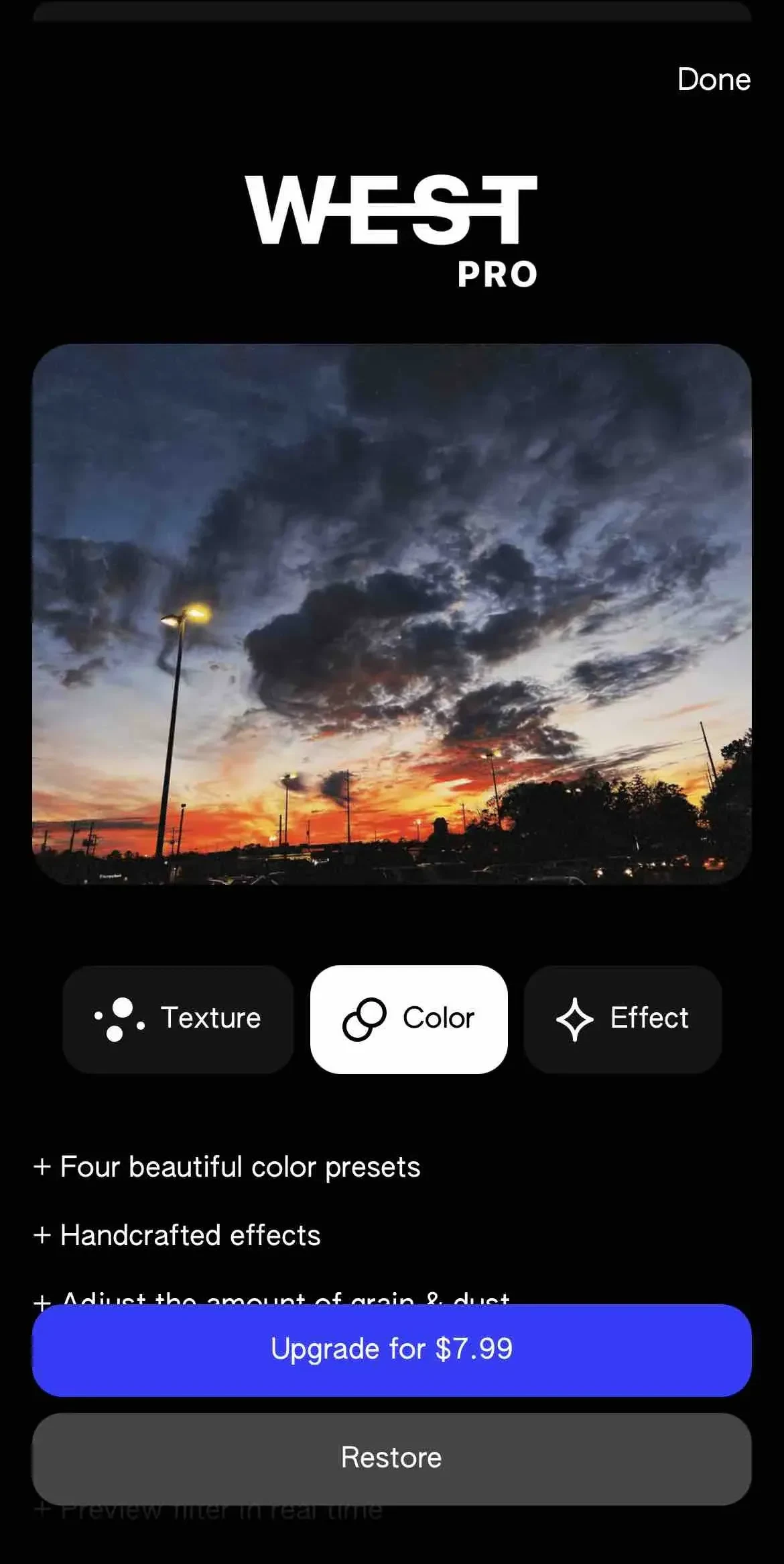 WEST paywall screen