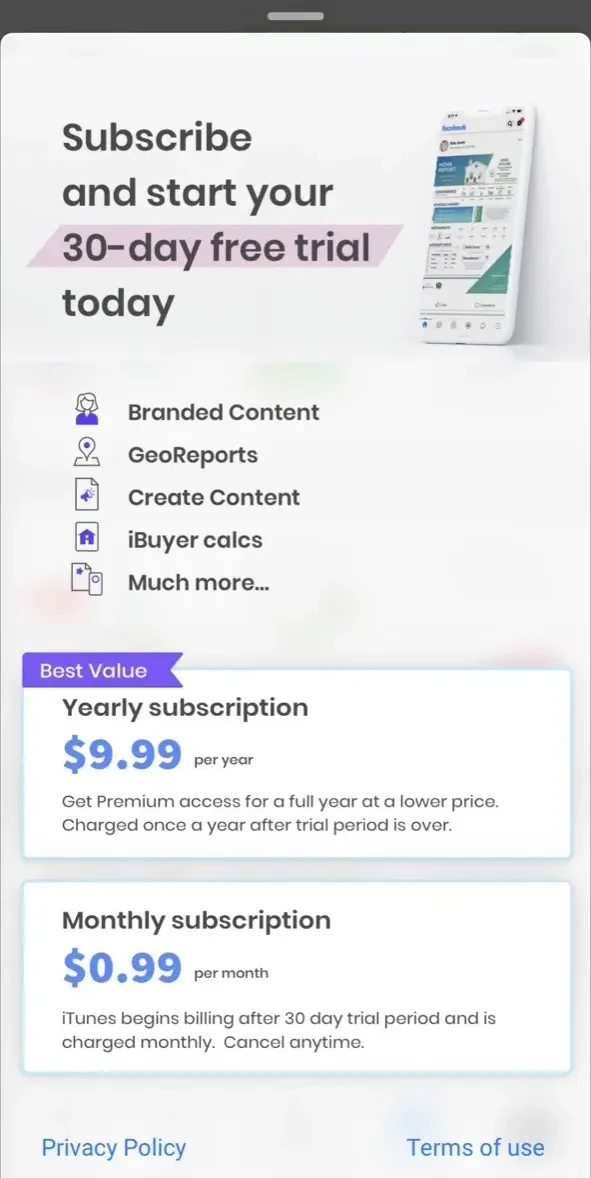 WestTXAgent ONE paywall screen