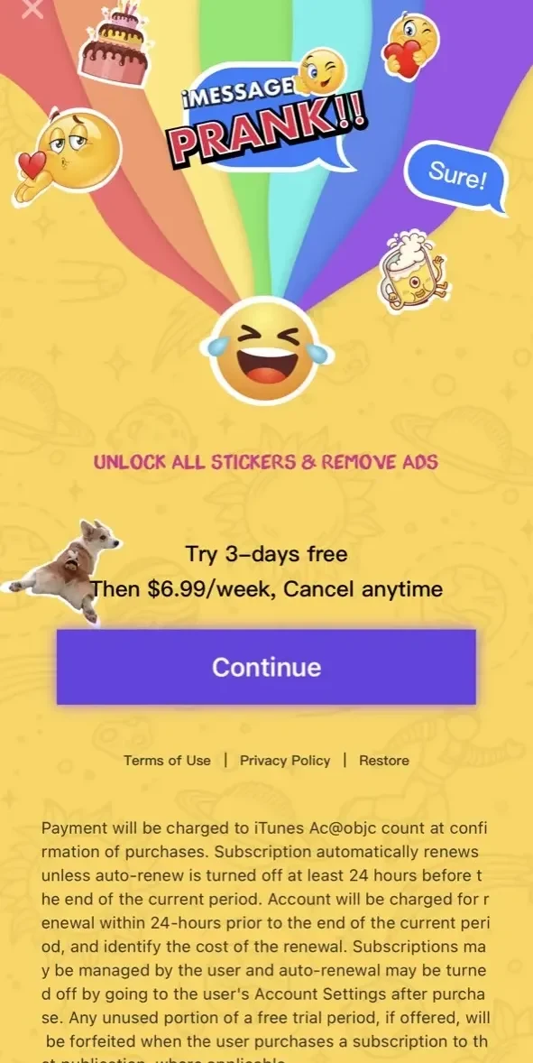 Christmas WhatStickers* paywall screen