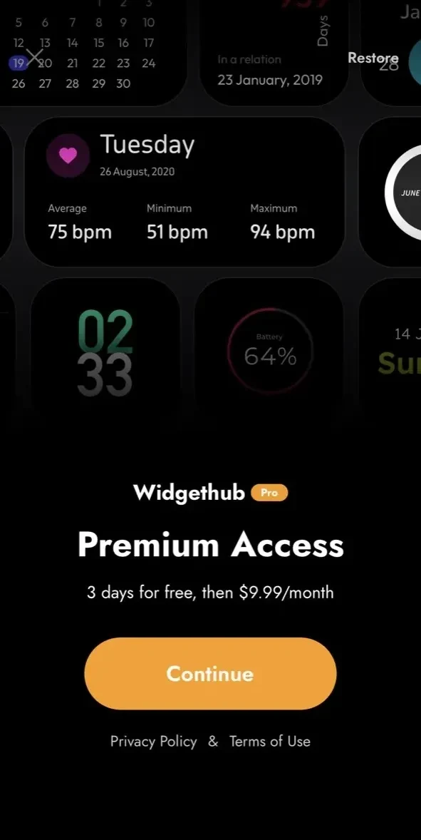 Wallpapers & Icons paywall screen
