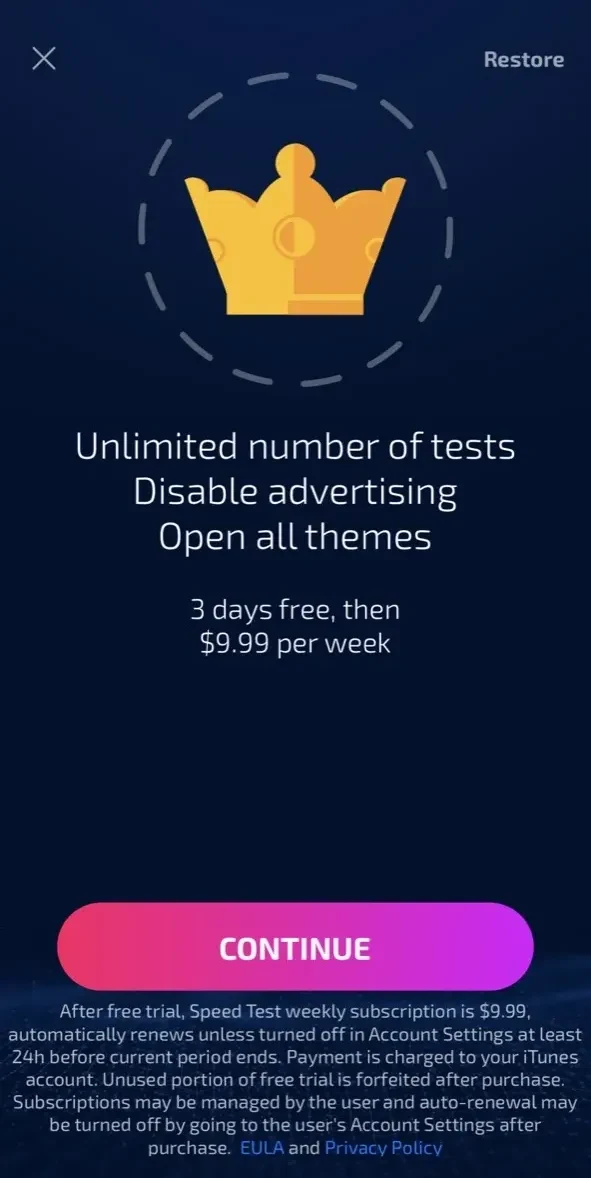 WIFI paywall screen