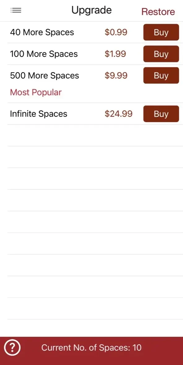 Wine Cellar Database paywall screen