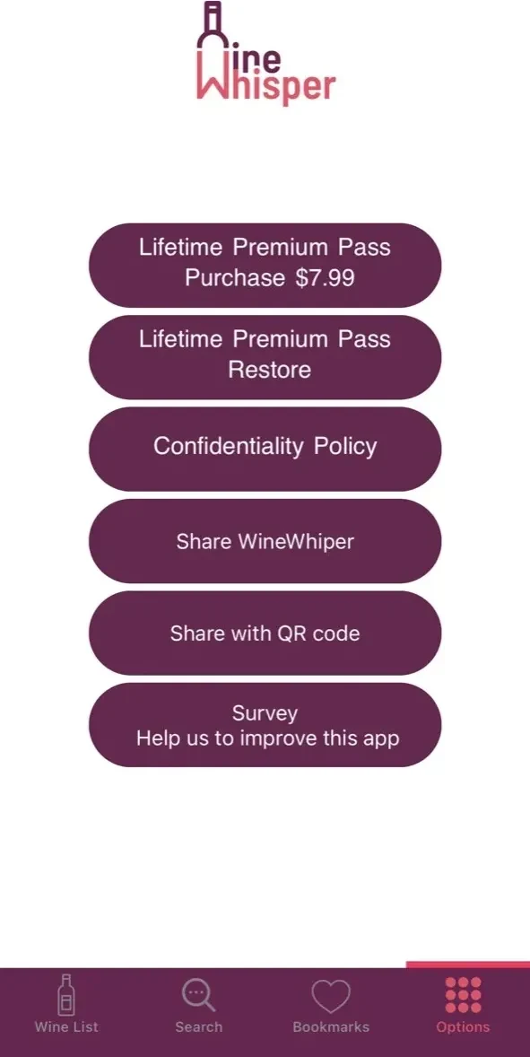 WineWhisper paywall screen