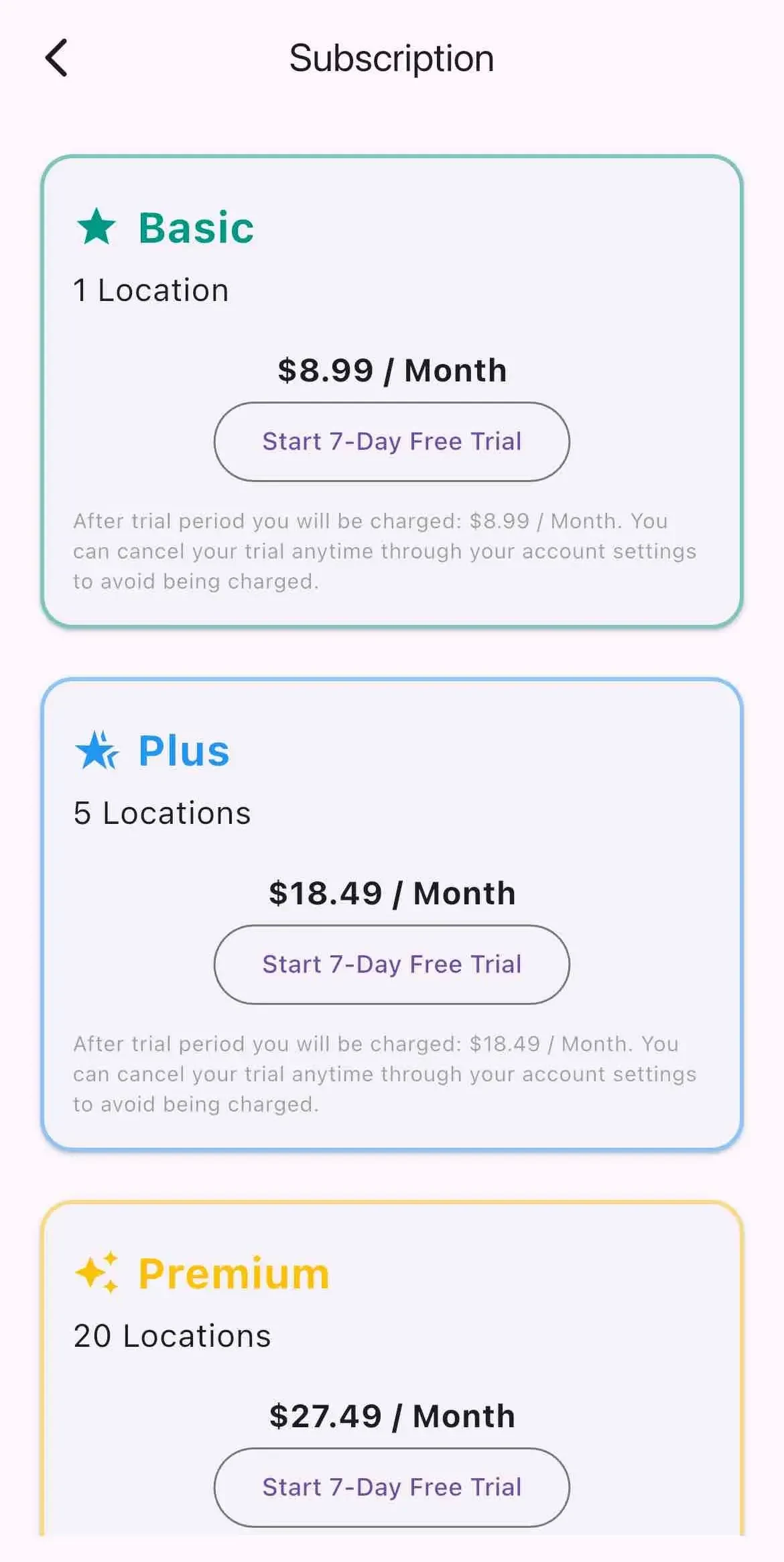 WinStamp Business paywall screen