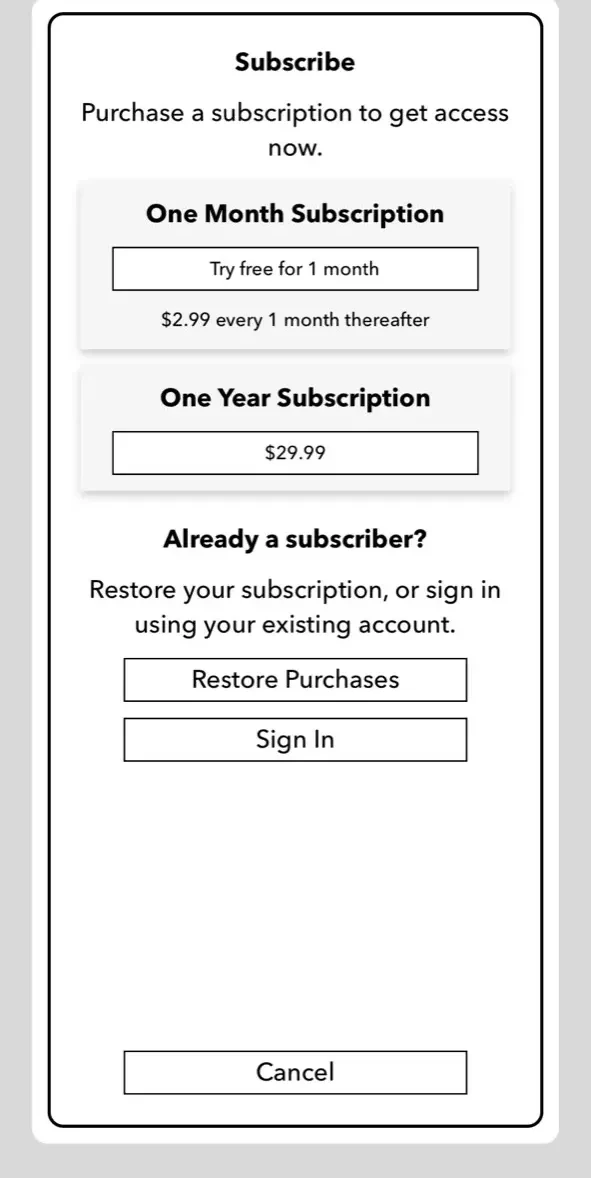 Wired Magazine paywall screen