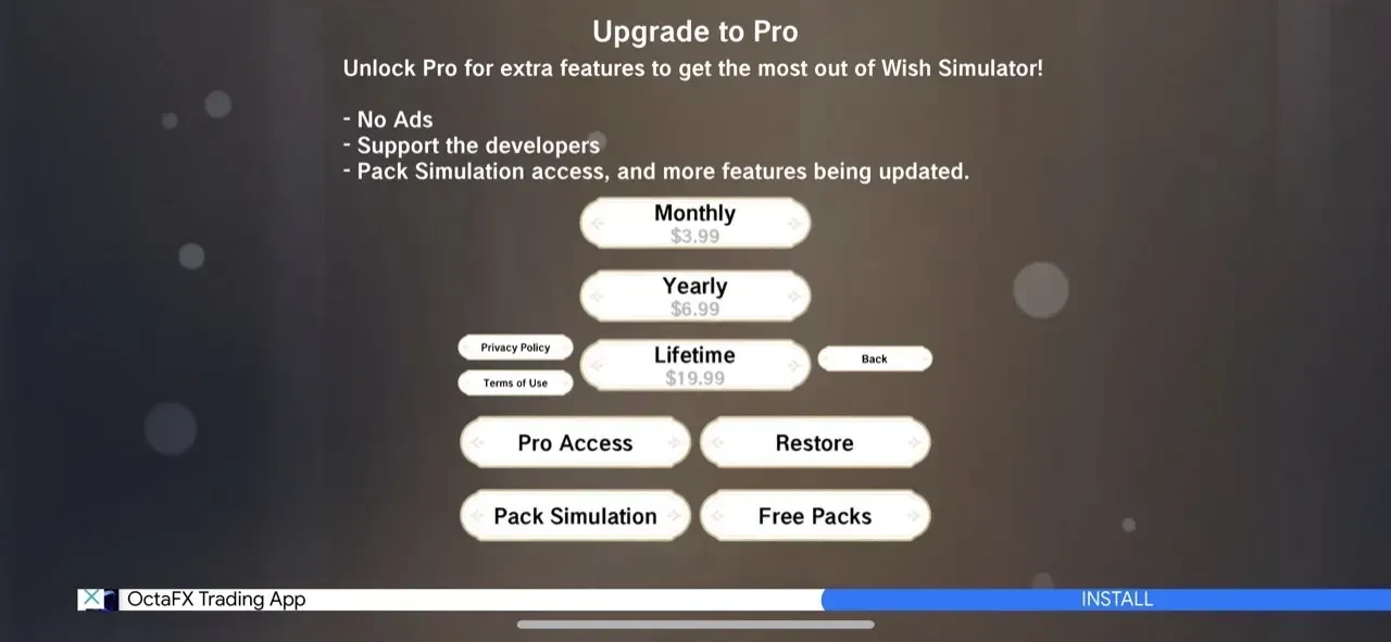 Wish Simulator paywall screen