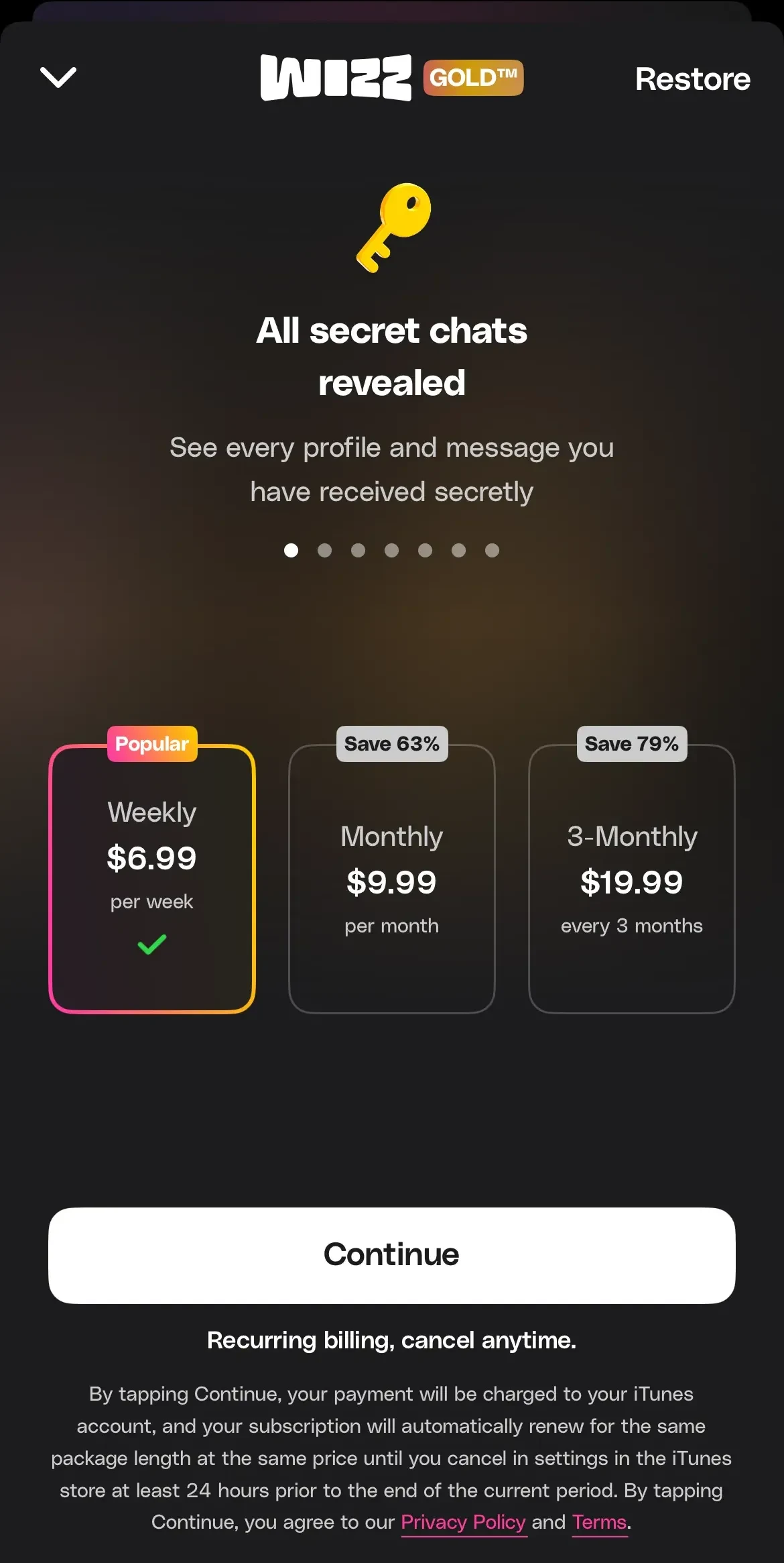 Wizz App paywall screen