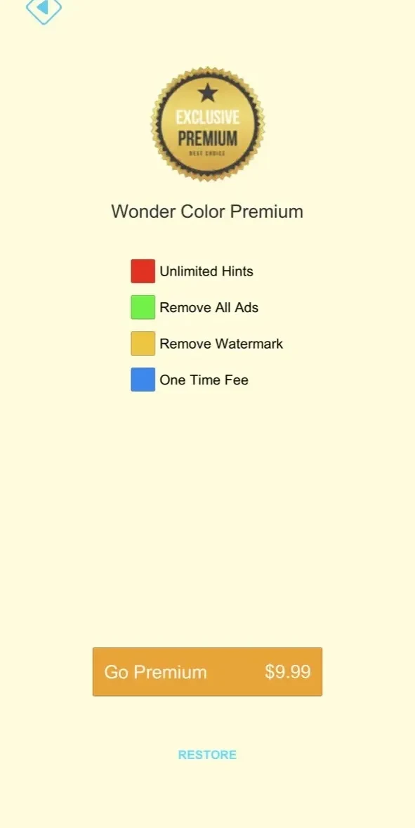 Wonder Color paywall screen