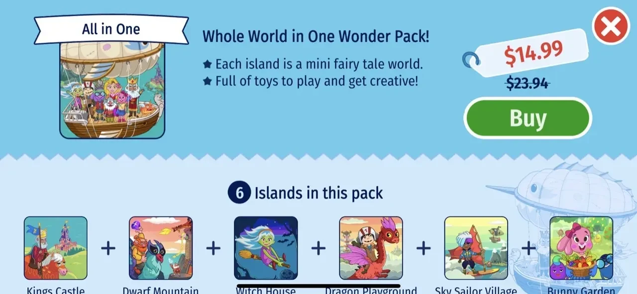 Pepi Wonder World paywall screen