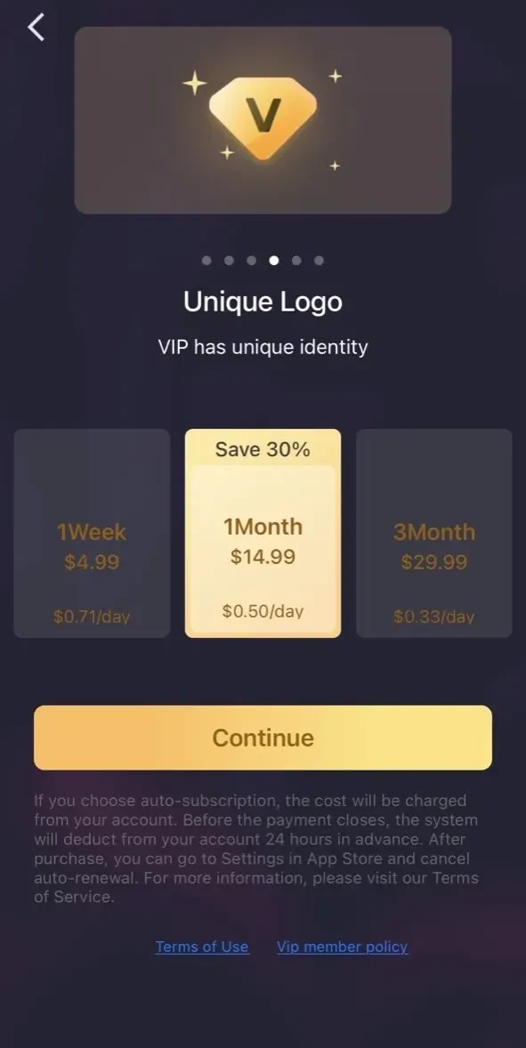 WoodooChat paywall screen