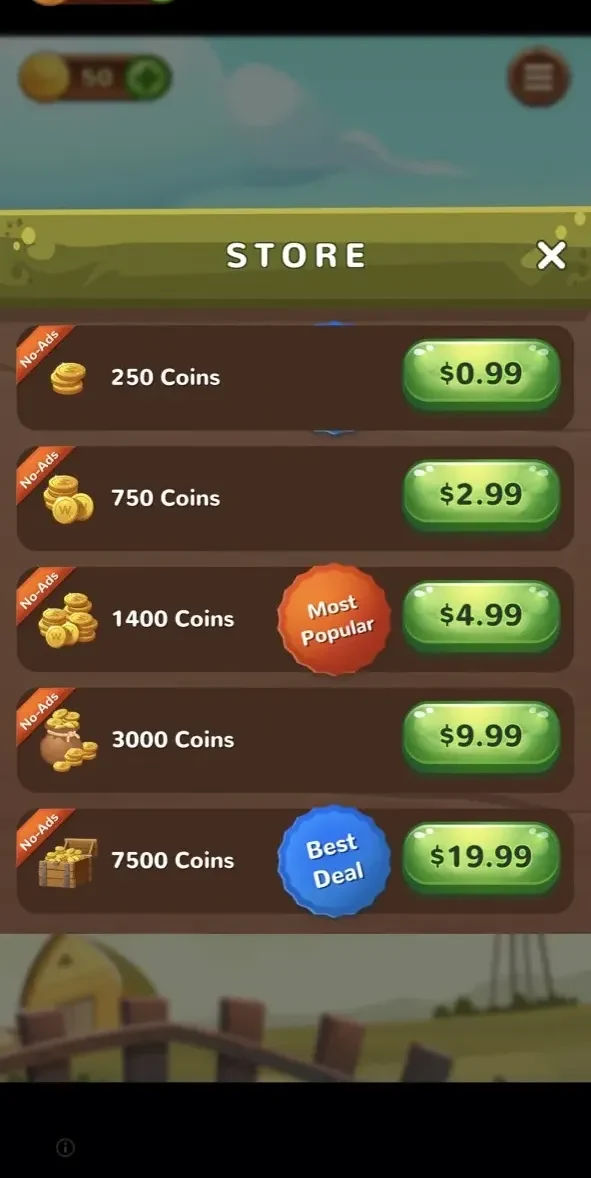 Word Farm paywall screen